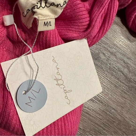 CAPITANNA Mika Knitted Cotton Ribbed Maxi Dress Size M/L Cut Out Pink Barbie - Picture 6 of 7